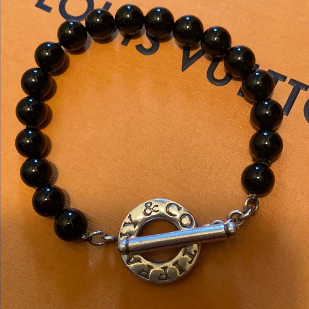 Tiffany & CO black onyx beaded bracelet